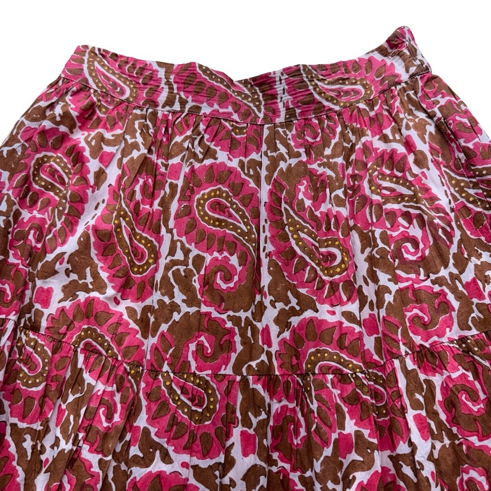 Cleobella Pink and Brown Paisley Maxi Skirt - Picture 3 of 8